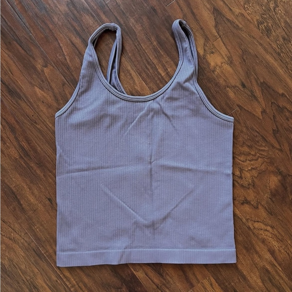 A New Day Purple Ribbed Tank Top